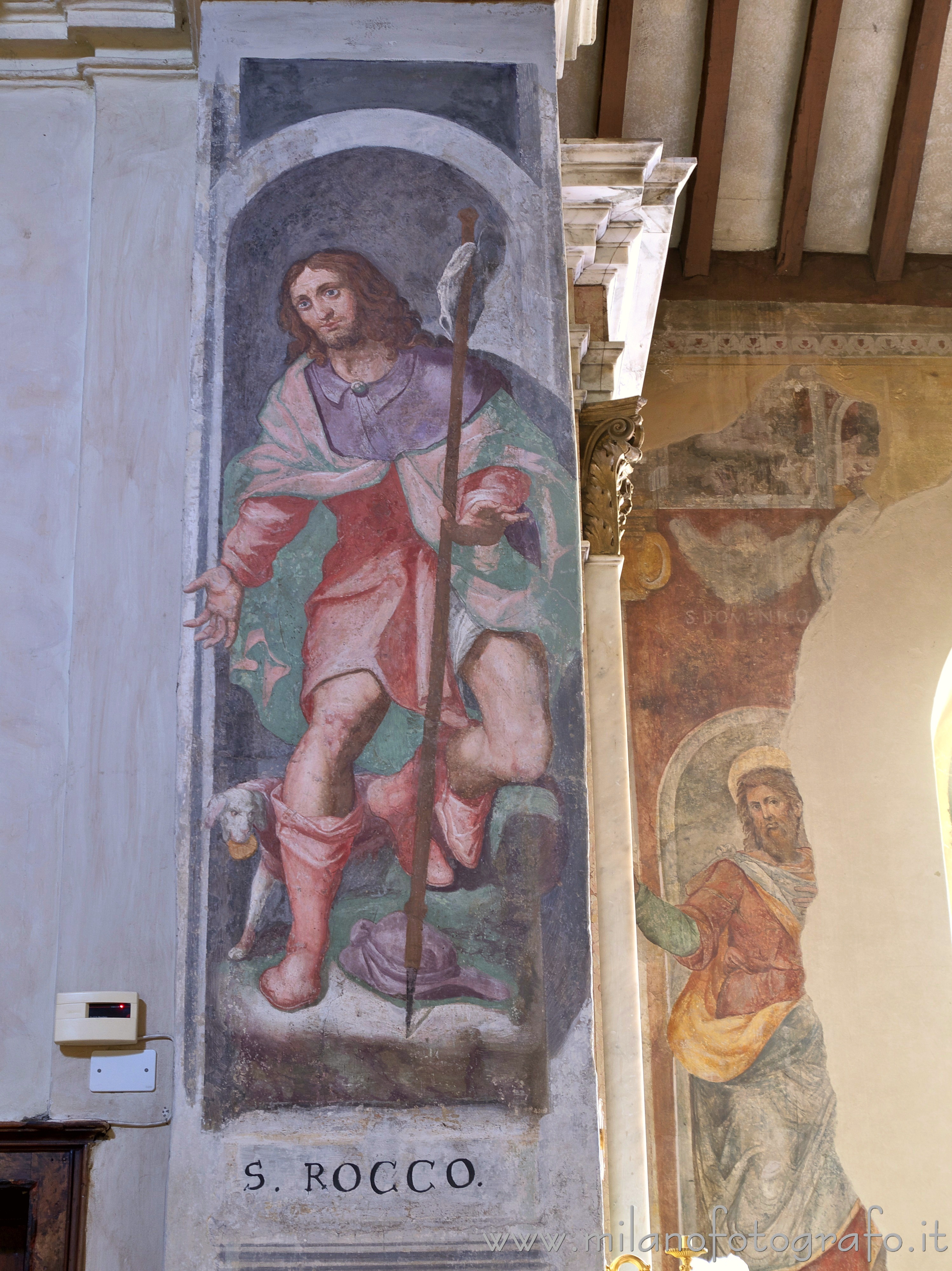 Trezzano sul Naviglio (Milano) - Affresco di San Rocco nella Chiesa di Sant'Ambrogio